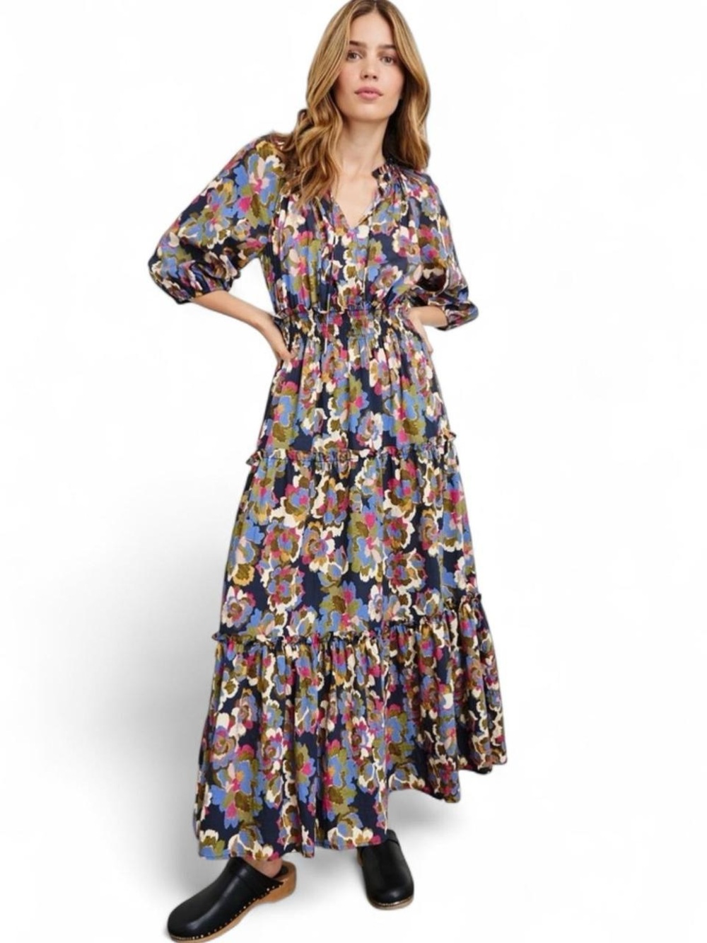 Rails Caterine Navy Wildflower Floral Maxi Dress in Blue, Green, Pink
